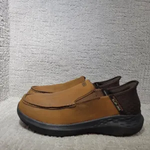 Skechers Parson Oswin Men's Size US 10.5 Brown Leather Slip On Shoes 204866WW