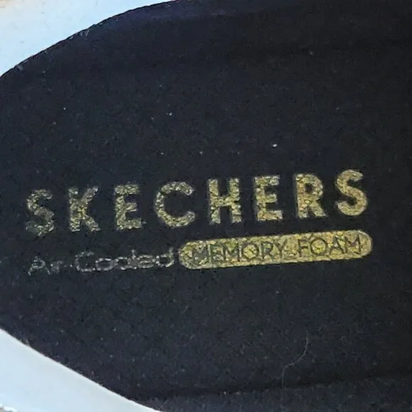 SKECHERS Rare Street Los Angeles Gold Metallic Memory Foam Shoes Men's Size 10