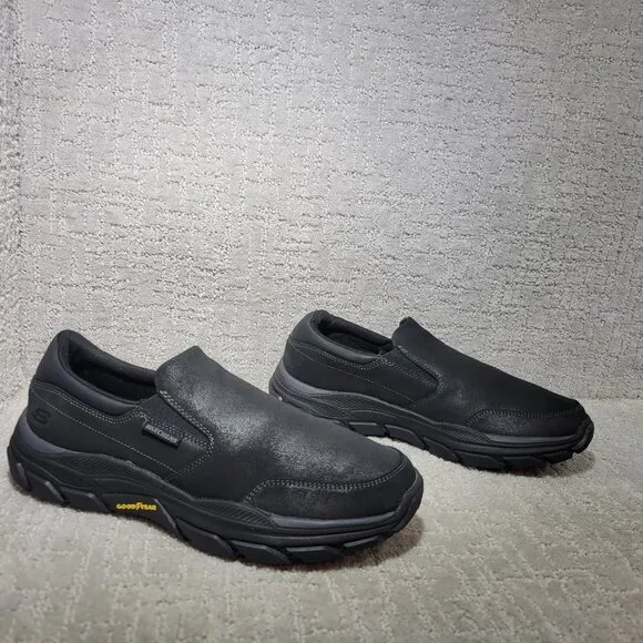 Skechers Respected Calum Black Men’s Size US 11 Fit Memory Foam Goodyear Shoes.