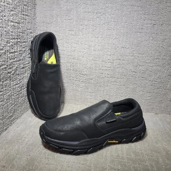 Skechers Respected Calum Black Men’s Size US 11 Fit Memory Foam Goodyear Shoes.