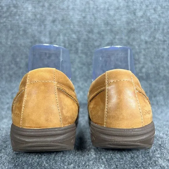 Skechers Shape Ups Womens 6.5 Tan Leather Mary Jane Shoes Lazer Cut Comfort Y2K