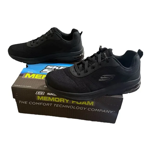 Skechers Sport Wave-Flex Air Memory Foam Black Men's Sneakers Size 11