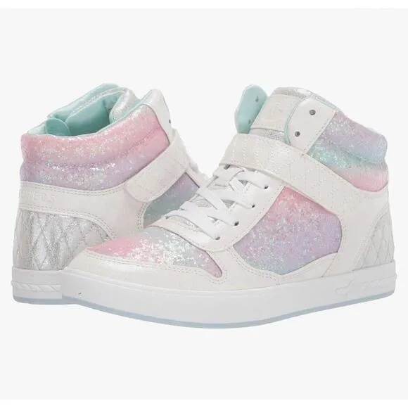Skechers Standouts Glitter Pastel Ombre High Top Girls Sneakers Shoes Size 4