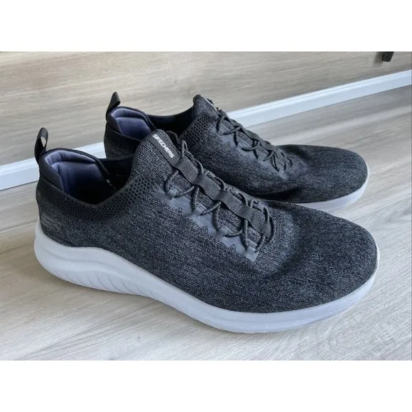 Skechers Ultra Flex 2.0 Running Shoes 232206W wide fit‎ mens Sz 12 Charcoal Gray