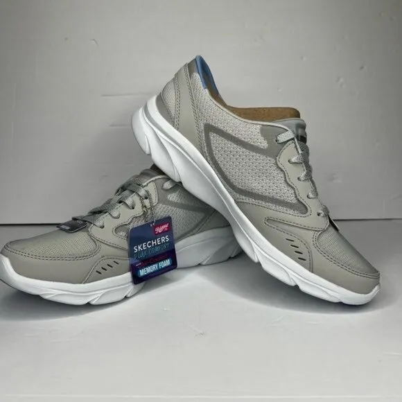Skechers Womens DLUX Comfort Air-Cooled Memory Foam Sneakers Gray Size 8