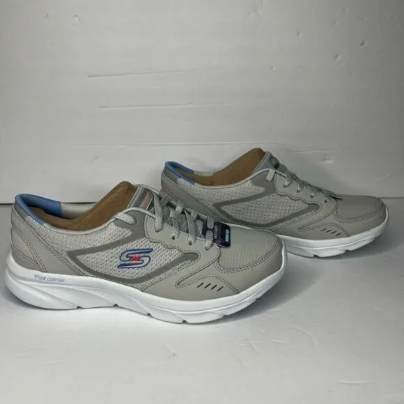 Skechers Womens DLUX Comfort Air-Cooled Memory Foam Sneakers Gray Size 8