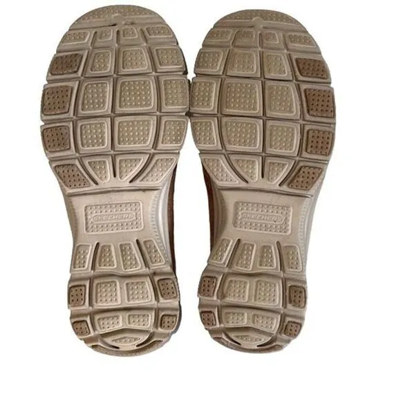 Skechers Womens Easy Going Memory Foam Slip On Open Back Mule Shoes Tan Size 7.5