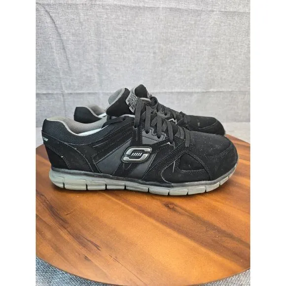 Skechers Work Synergy Ekron Alloy Toe Shoe Black/Charcoal Mens Size 12