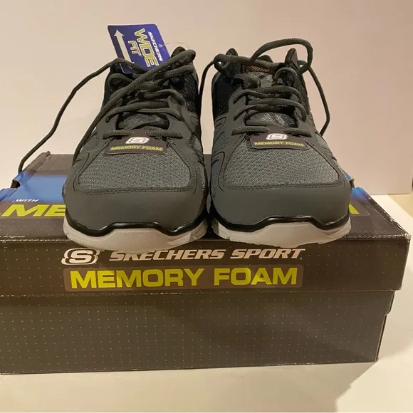Sketchers Shoes Men’s 14W Gray 58350W Sneaker Memory Foam