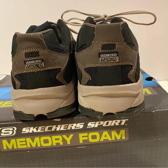 Sketchers Sport Shoes Men’s 14 Black Gray Memory Foam Sneaker 51241EW New