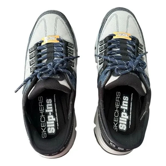 Sketchers Summits AT Slip-ins Shoes Sneakers Hands Free Size 8 Grey Navy