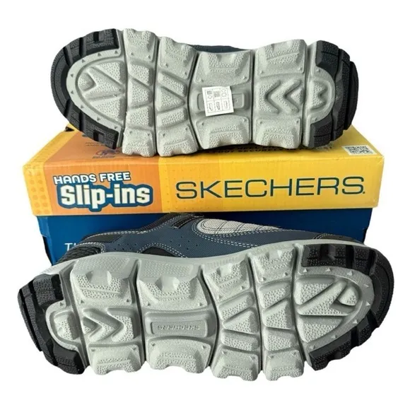 Sketchers Summits AT Slip-ins Shoes Sneakers Hands Free Size 8 Grey Navy