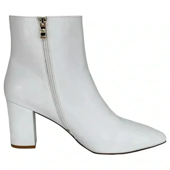 SMASH Shoes Chiku White Faux Leather Womens Ankle Boots Size 11W