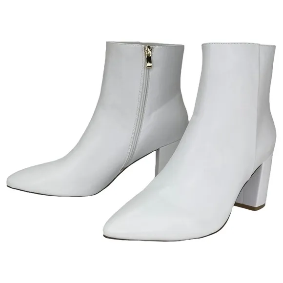 SMASH Shoes Chiku White Faux Leather Womens Ankle Boots Size 13W