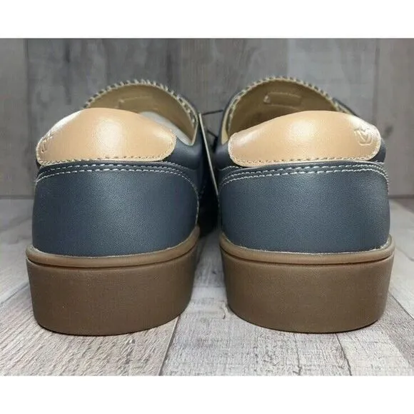 Spenco Malibu Lux Sneakers Slip On Shoes Blue Leather Womens Size‎ 7 Wide New