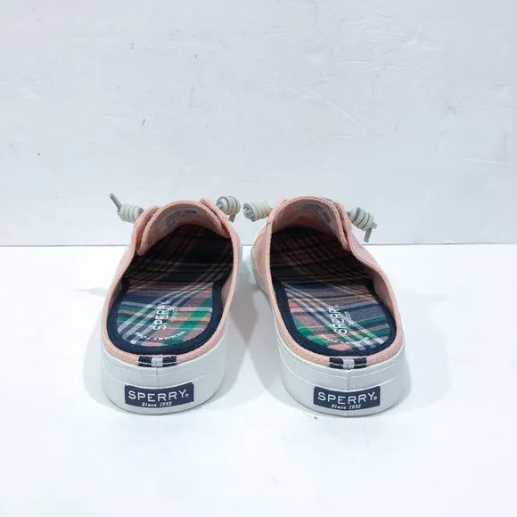 Sperry Crest Vibe Mule Chambray Pink Sneaker Shoes