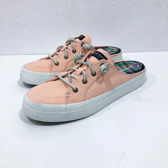 Sperry Crest Vibe Mule Chambray Pink Sneaker Shoes