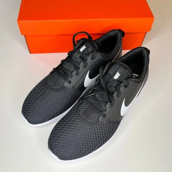Spikeless Nike Gold Shoes Roshe G Black White New.