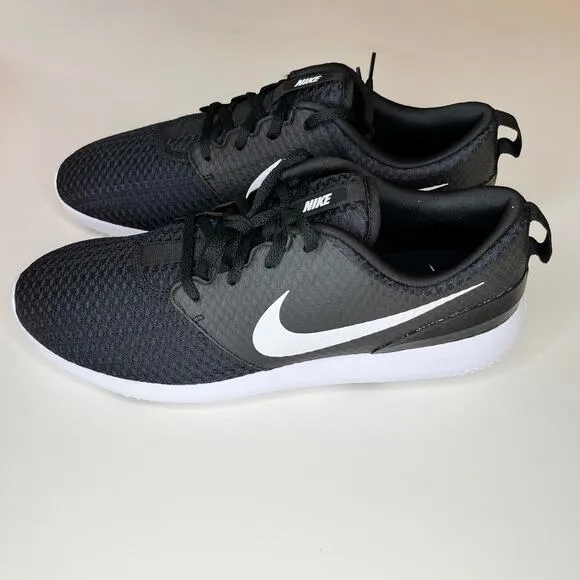 Spikeless Nike Gold Shoes Roshe G Black White New.
