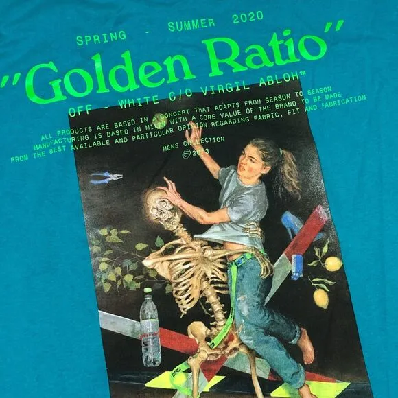 SS20 Off White Golden Ratio Pascal Painting Tee T Shirt Size Medium Designer B1