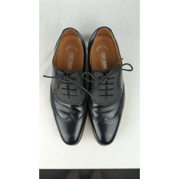 Stacy Adams Men's Sullivan Wingtip Oxford Dress Shoes Memory Foam Black 8.5