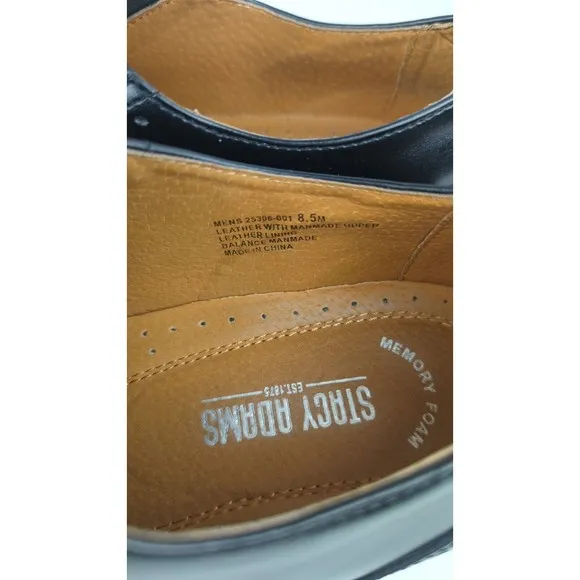 Stacy Adams Men's Sullivan Wingtip Oxford Dress Shoes Memory Foam Black 8.5