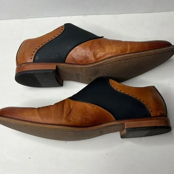 Stacy Adams Monk Strap Brown Black  Memory Foam Leather Dress Shoes Mens Sz13 W
