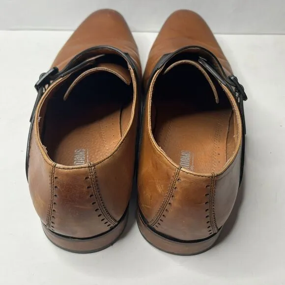 Stacy Adams Monk Strap Brown Black  Memory Foam Leather Dress Shoes Mens Sz13 W