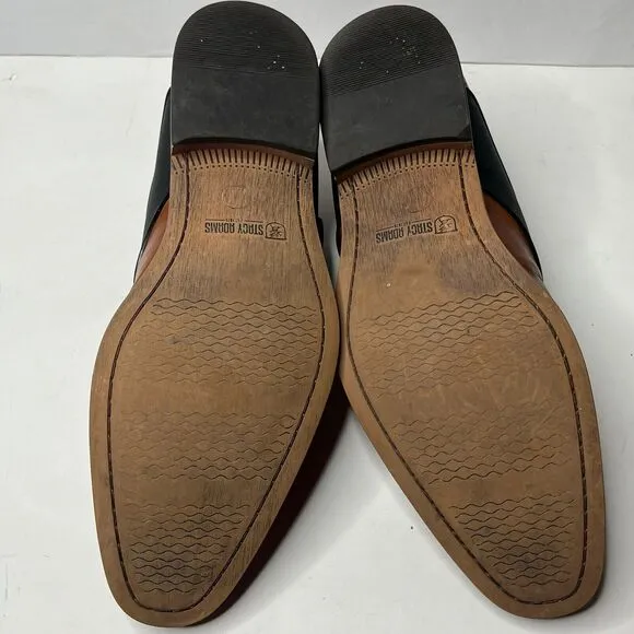 Stacy Adams Monk Strap Brown Black  Memory Foam Leather Dress Shoes Mens Sz13 W