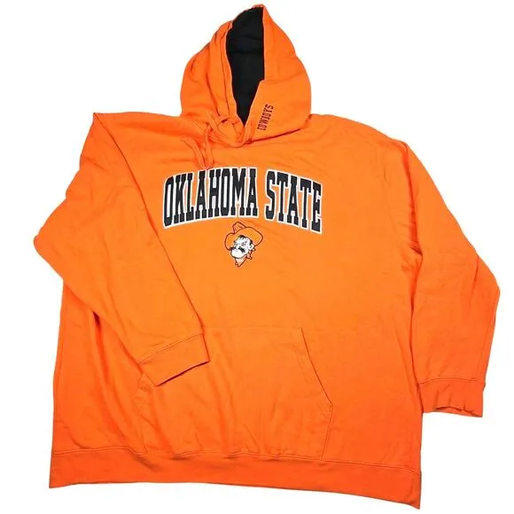 Stadium Athletics Oklahoma State Cowboys Hoodie 4XL Orange Embroidered EUC
