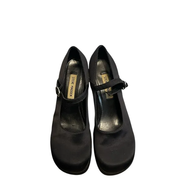 Steve Madden Black Mary Jane Shoes Goth Punk Wednesday Addams 6.5 Y2K