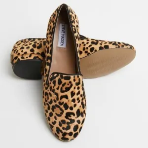 STEVE MADDEN Calf Hair Animal Printed Loafer Shoes