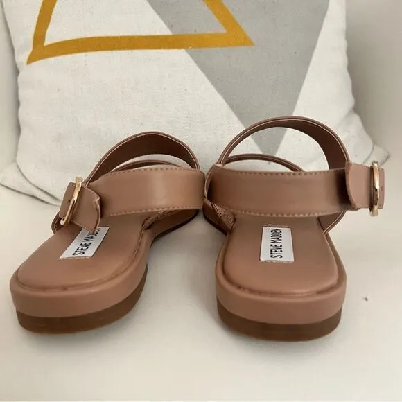 Steve Madden Ethos Leather Sandal Women's Shoes Tan US 7 NEW