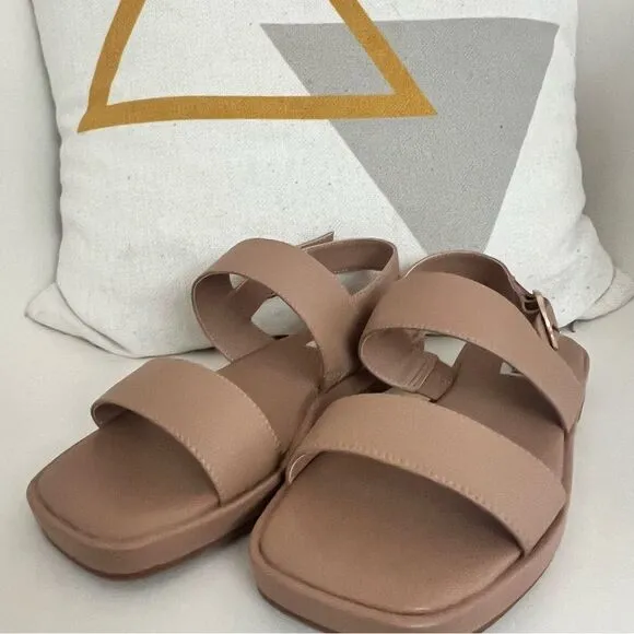 Steve Madden Ethos Leather Sandal Women's Shoes Tan US 7 NEW