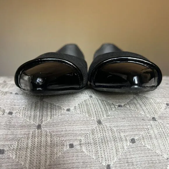 Stuart Weitzman Black Patent Leather Pointed Cap Toe D'Orsay Flat Shoes Women 6