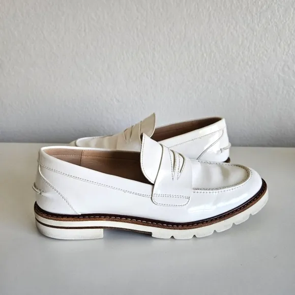 Stuart Weitzman | Parker Lift Leather Loafer White Shoes, Womens 8.5