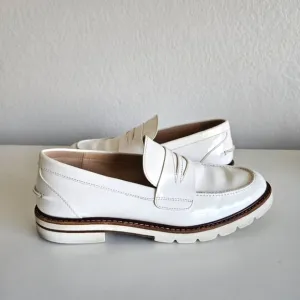 Stuart Weitzman | Parker Lift Leather Loafer White Shoes, Womens 8.5