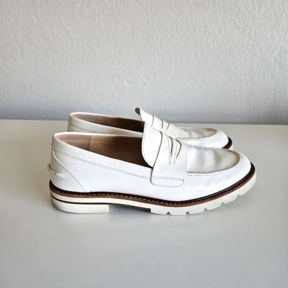 Stuart Weitzman | Parker Lift Leather Loafer White Shoes, Womens 8.5