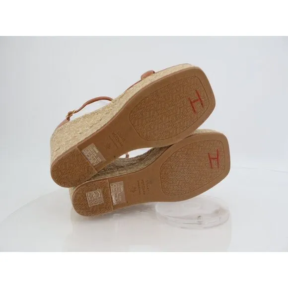 Stuart Weitzman Women Brown Nudist Wedge Espadrille Sandal Shoes Size 8.5 C Wide