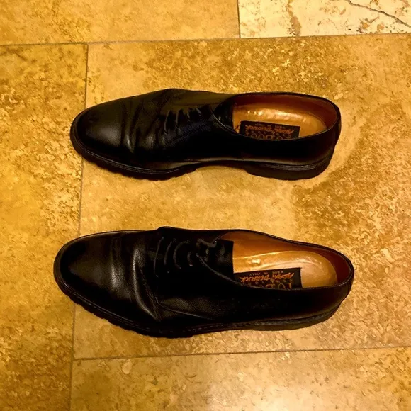 To Boot by Adam Derrick Italian-crafted grain leather shoes, lug sole.