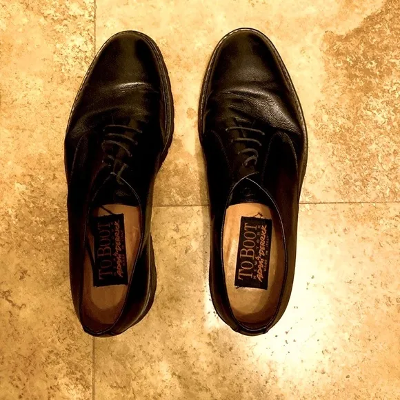 To Boot by Adam Derrick Italian-crafted grain leather shoes, lug sole.