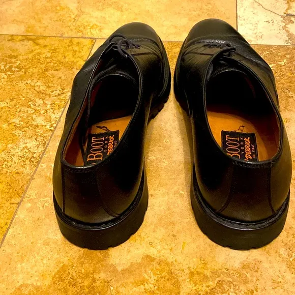 To Boot by Adam Derrick Italian-crafted grain leather shoes, lug sole.