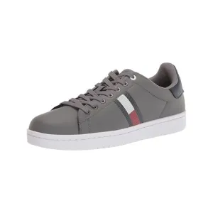 TOMMY HILFIGER Mens Gray Logo Lampkin Round Toe Platform Sneakers Shoes 10.5