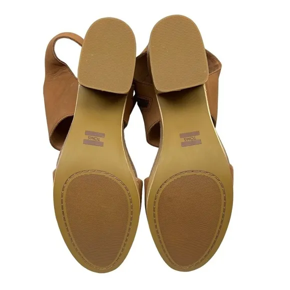 Toms Majorca Platform Sandal Slingback Ortholite Foam Insoles Brown Women Sz 12‎