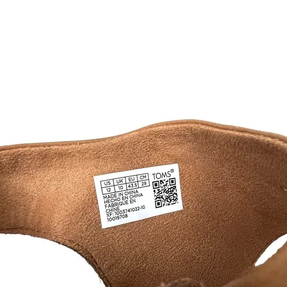 Toms Majorca Platform Sandal Slingback Ortholite Foam Insoles Brown Women Sz 12‎