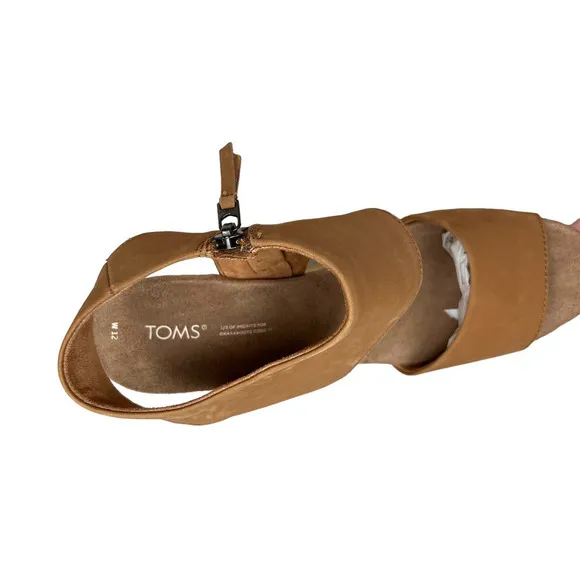 Toms Majorca Platform Sandal Slingback Ortholite Foam Insoles Brown Women Sz 12‎