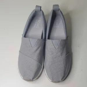 TOMS - Zapatos casuales sin cordones gris claro para hombre, talla 11,