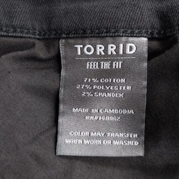 Torrid Jeans Womens 28 S Short Black Perfect Wide Leg Vintage Stretch Waist 53