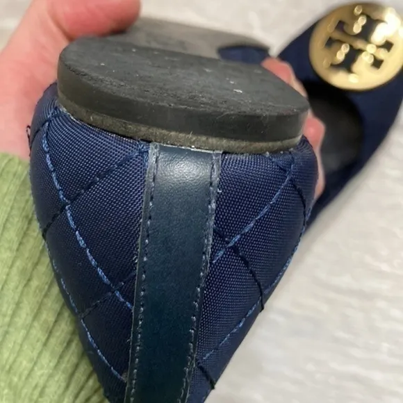 Tory Burch blue quilted shoes