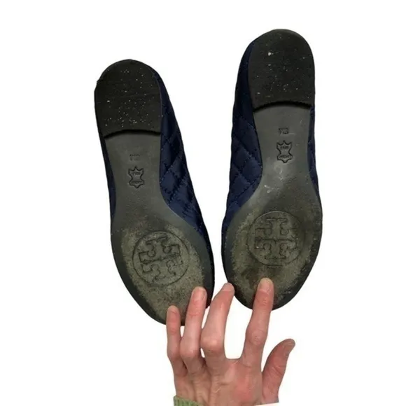 Tory Burch blue quilted shoes